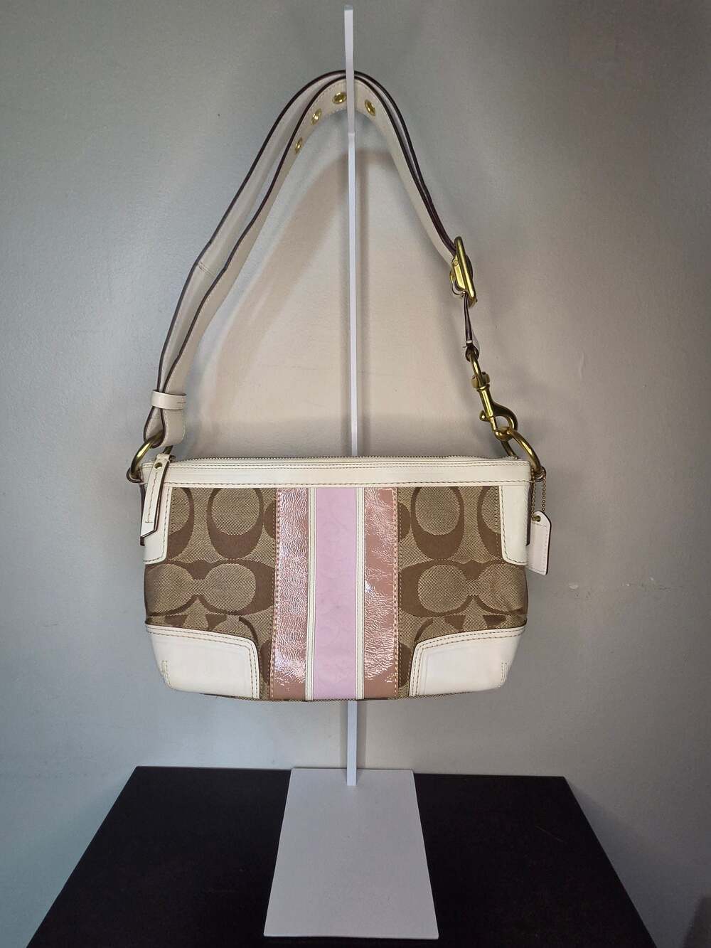 Coach Signature Canvas and Leather Shoulder Bag